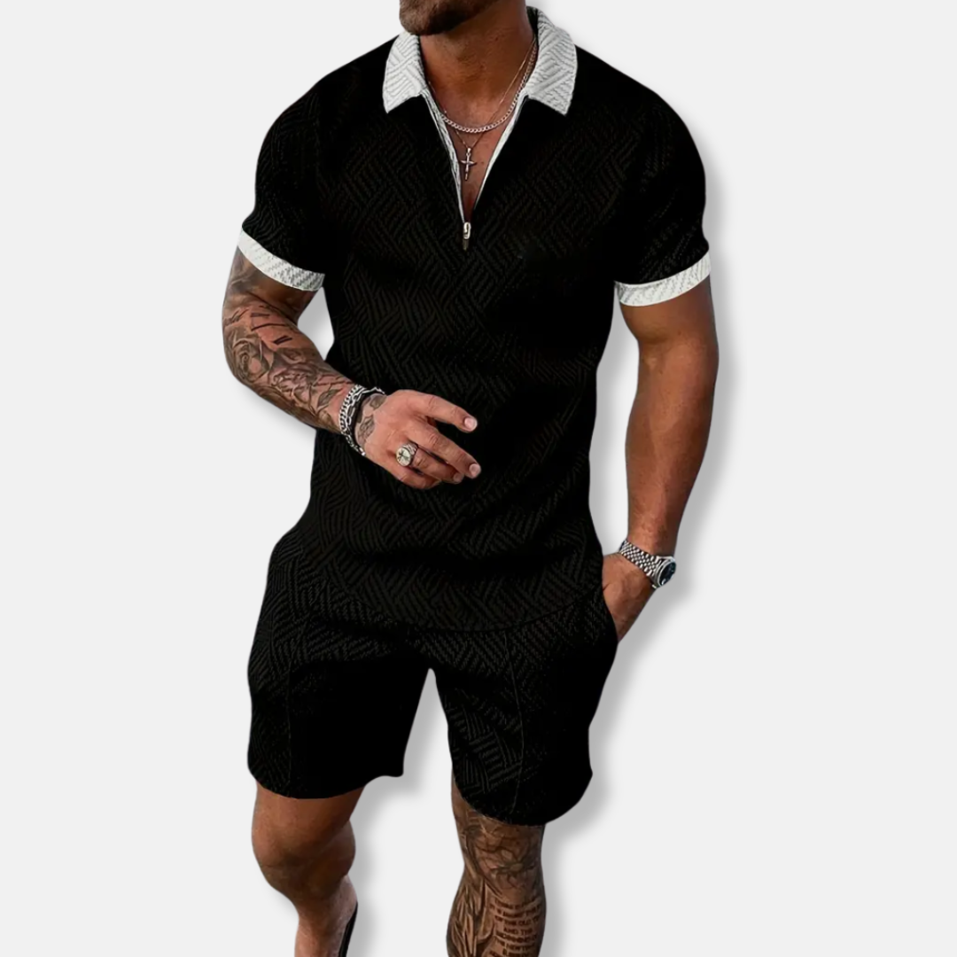 Quentin | Men’s Short Sleeve Quarter-Zip Set