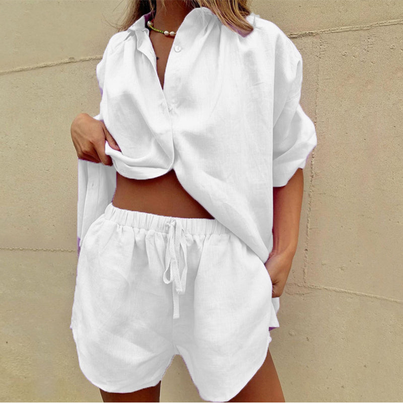 Esmiralda | Women’s Button-Up Shorts Two-Piece Set