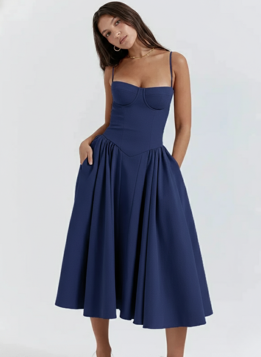 Ember | Women’s Sleeveless Corset Style Midi Dress