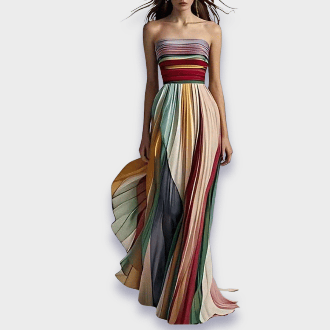 Ivonne | Women’s Strapless Pleated Maxi Dress
