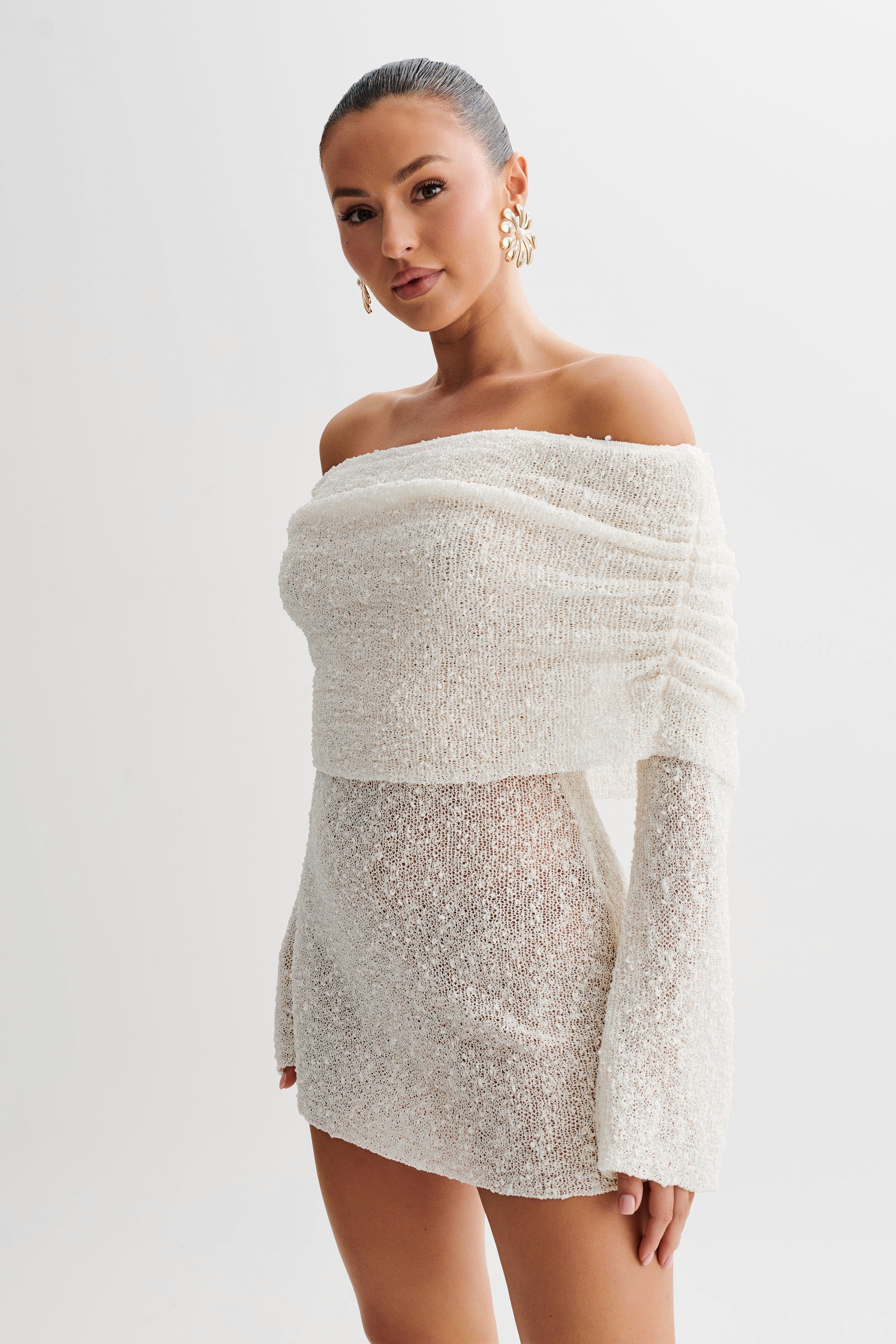 Scarlett | Women’s Off Shoulder Knit Mini Dress
