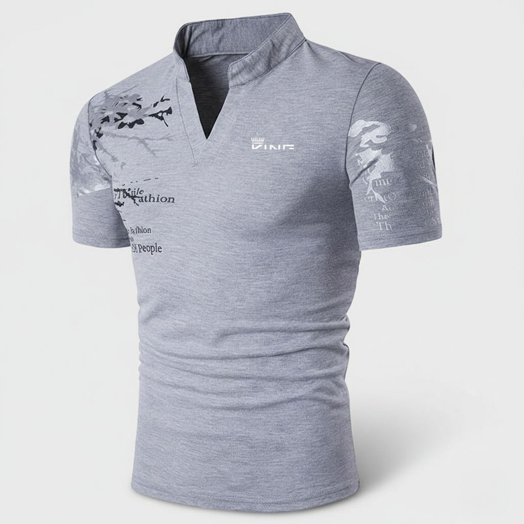 Spencer | Men’s Graphic V-Neck Polo Shirt