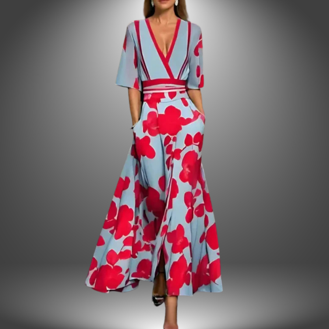 Emilia | Women’s Floral Mid Length Sleeve Maxi Dress