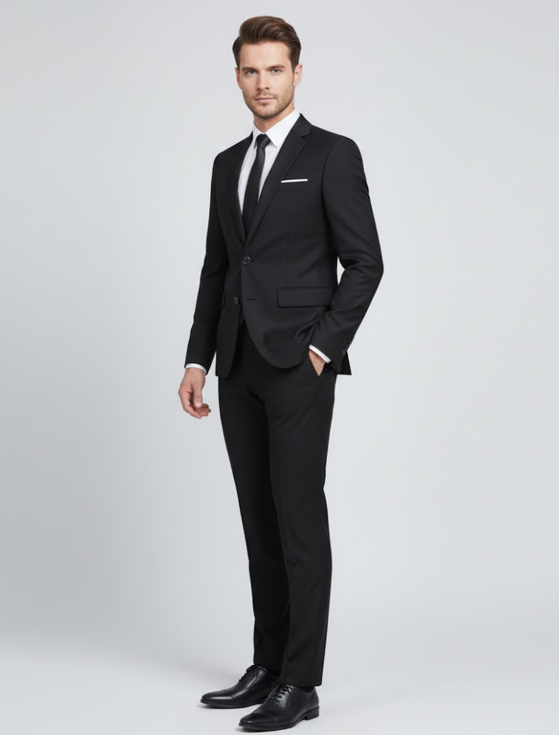 Enzo | Men’s Italian Style Wool Two-Piece Suit