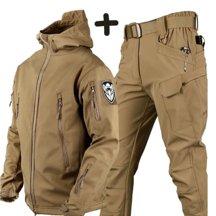Lev | Men's Tactical Hooded Jacket and Cargo Pants Casual Set