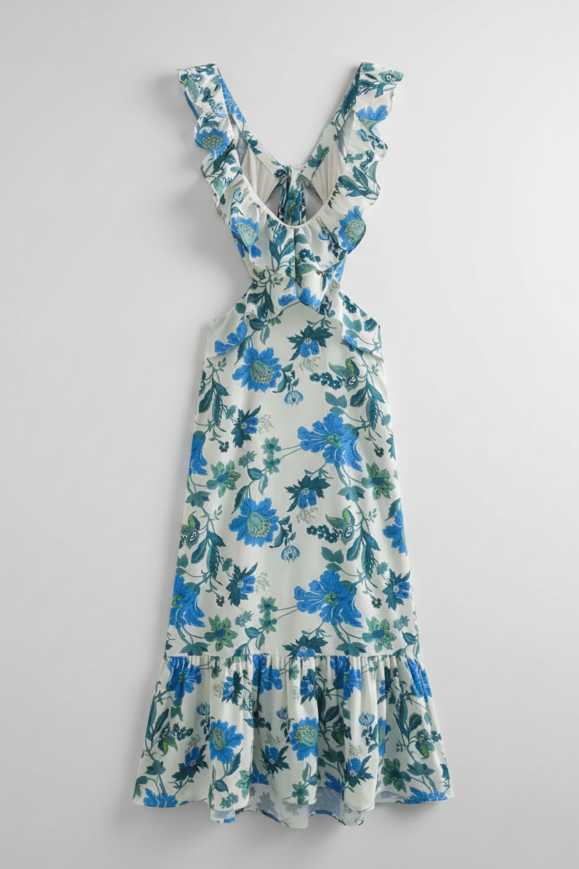 Gloria | Women’s Ruffle Strap Floral Maxi Dress