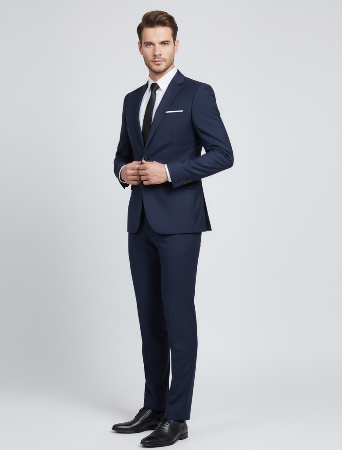 Enzo | Men’s Italian Style Wool Two-Piece Suit