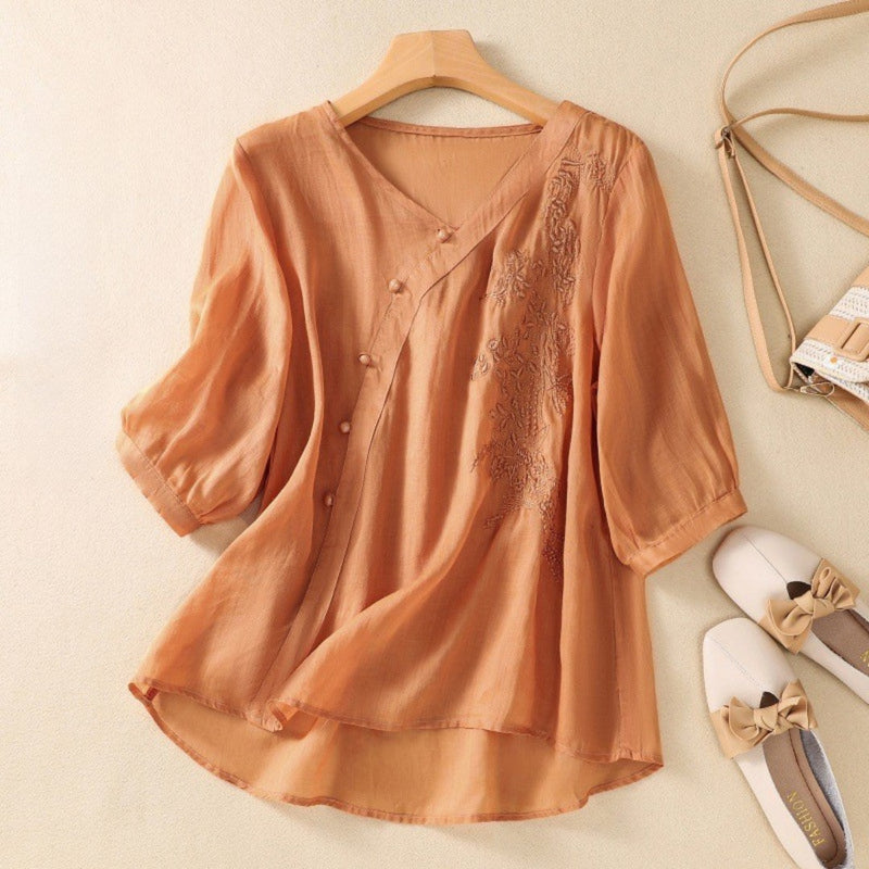 Kalina | Women’s Embroidered Mid Sleeve Blouse