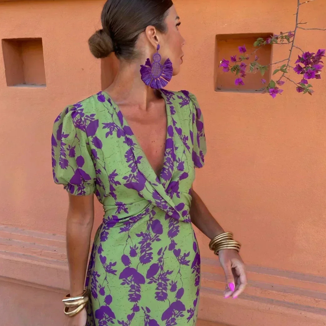 Klara | Women’s V-Neck Floral Wrap Maxi Dress