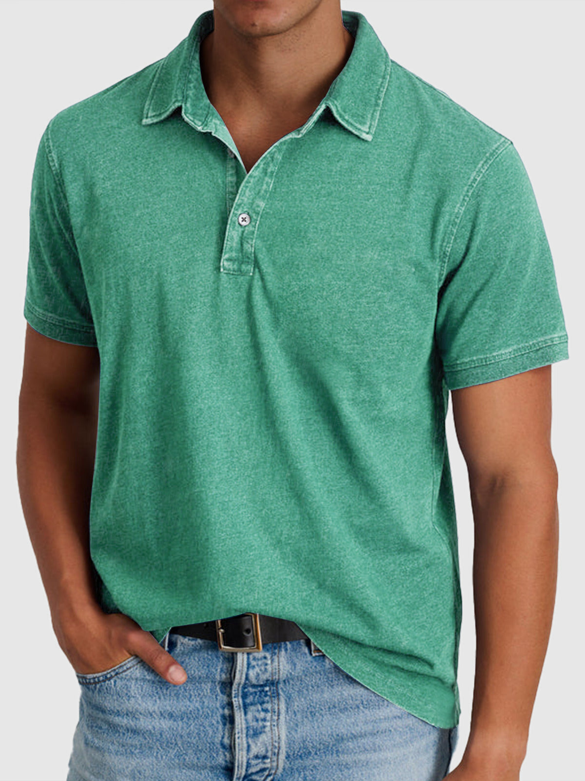 Martin | Men’s Cotton-Denim Short Sleeve Polo