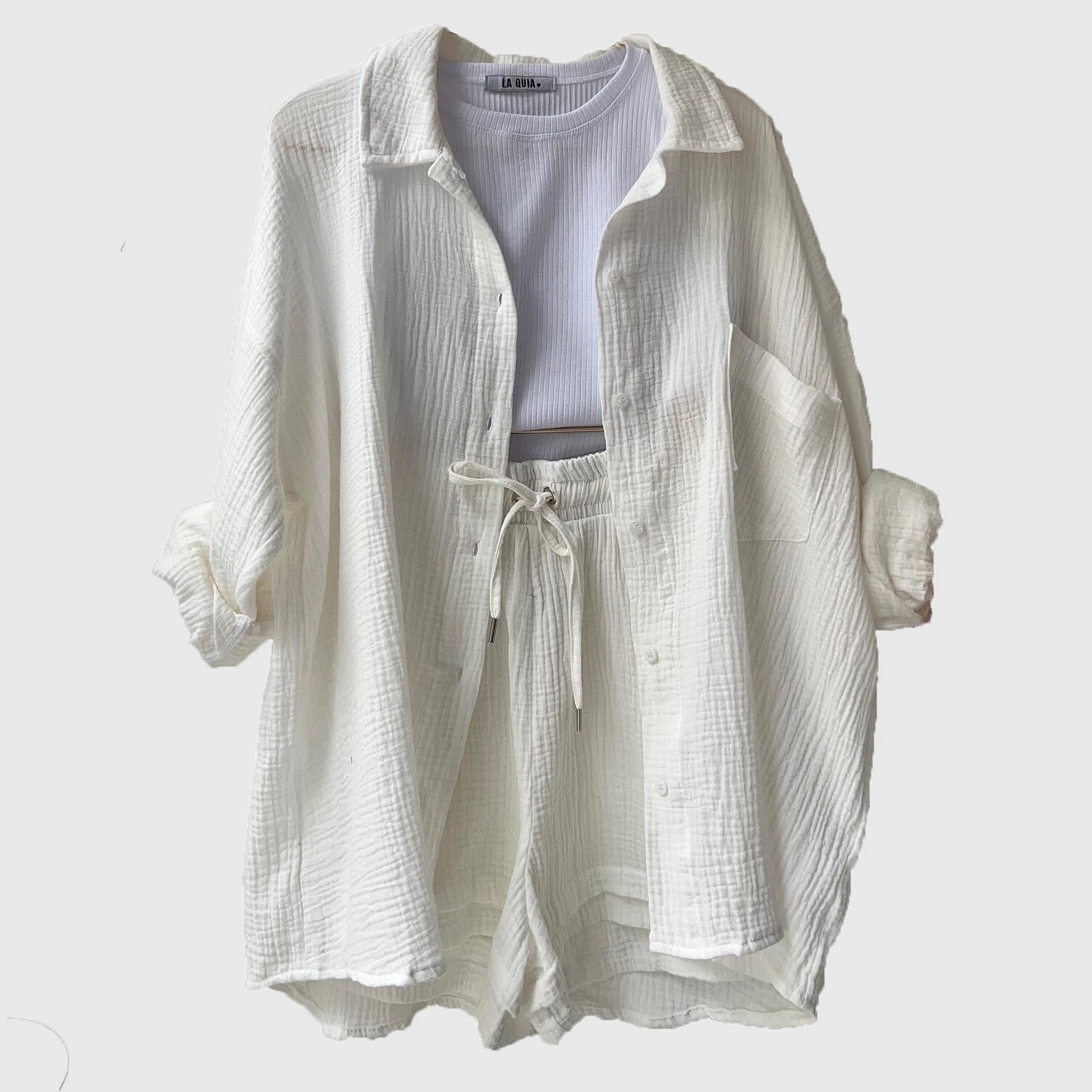 Kalista | Women’s Loose Overshirt Shorts Two-Piece Outfit Set