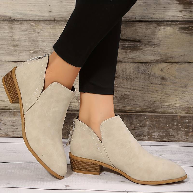 Riley | Women’s Ankle Low Heel Slip On Boots