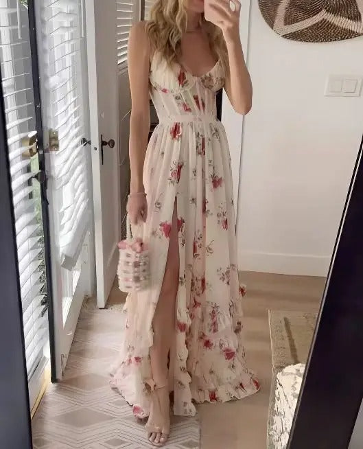 Ellenah | Women’s Floral Corset Top Maxi Dress