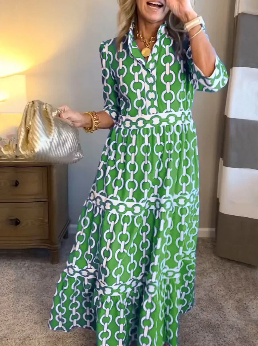 Ninon | Women’s Print Blouson Tiered Maxi Dress