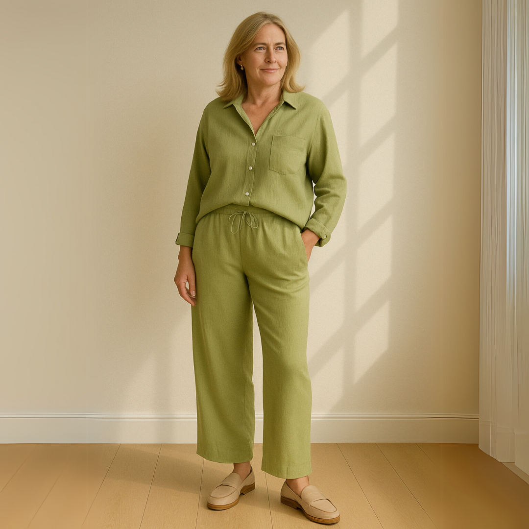 Floriana | Women’s Linen Wide Leg Outfit Set