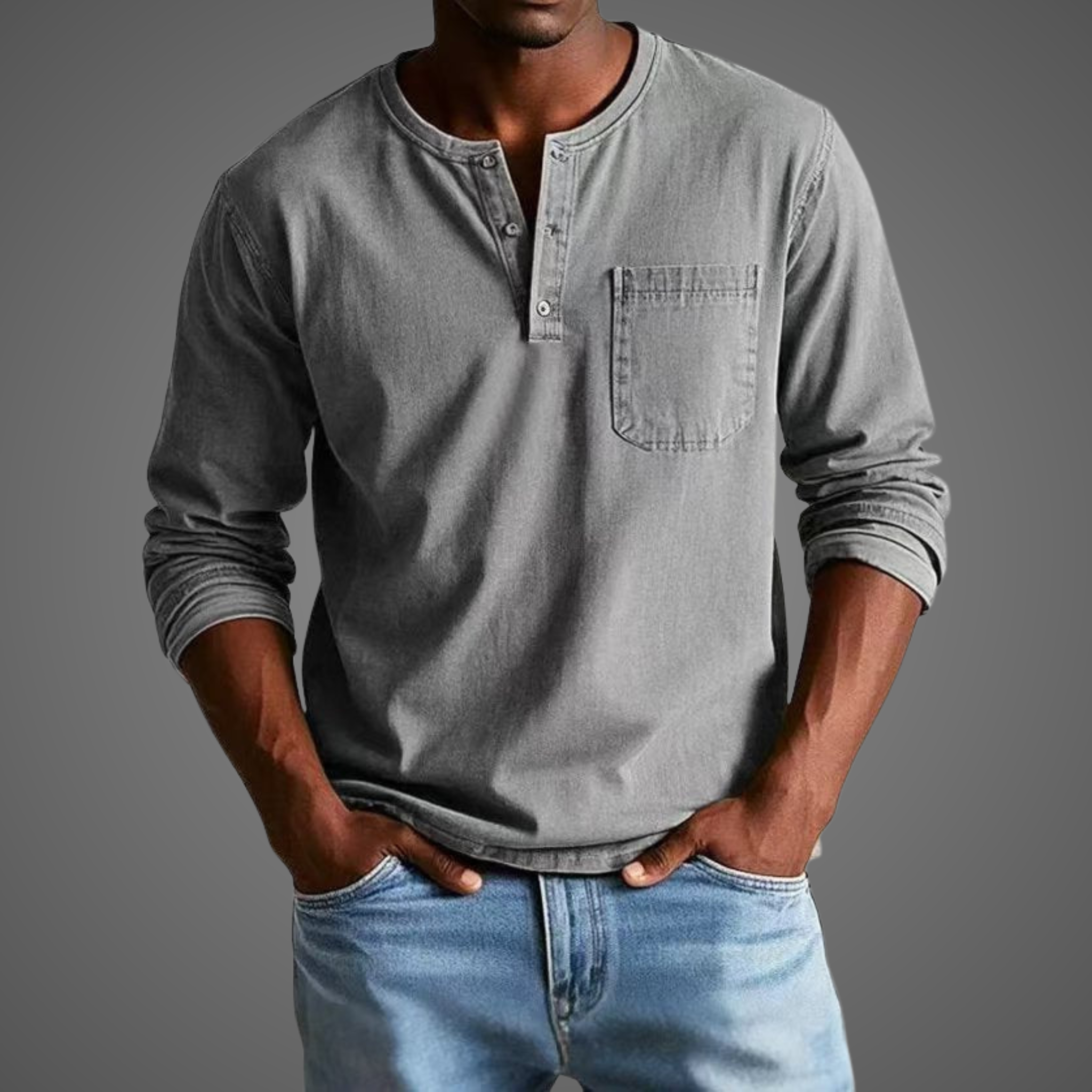 Nataniel | Men’s Henley Long Sleeve Shirt