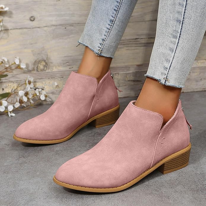 Riley | Women’s Ankle Low Heel Slip On Boots