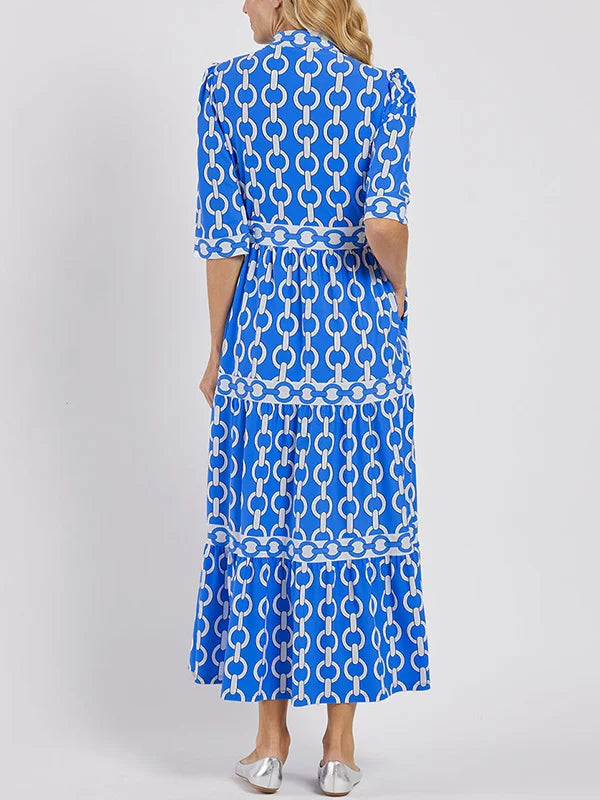 Ninon | Women’s Print Blouson Tiered Maxi Dress