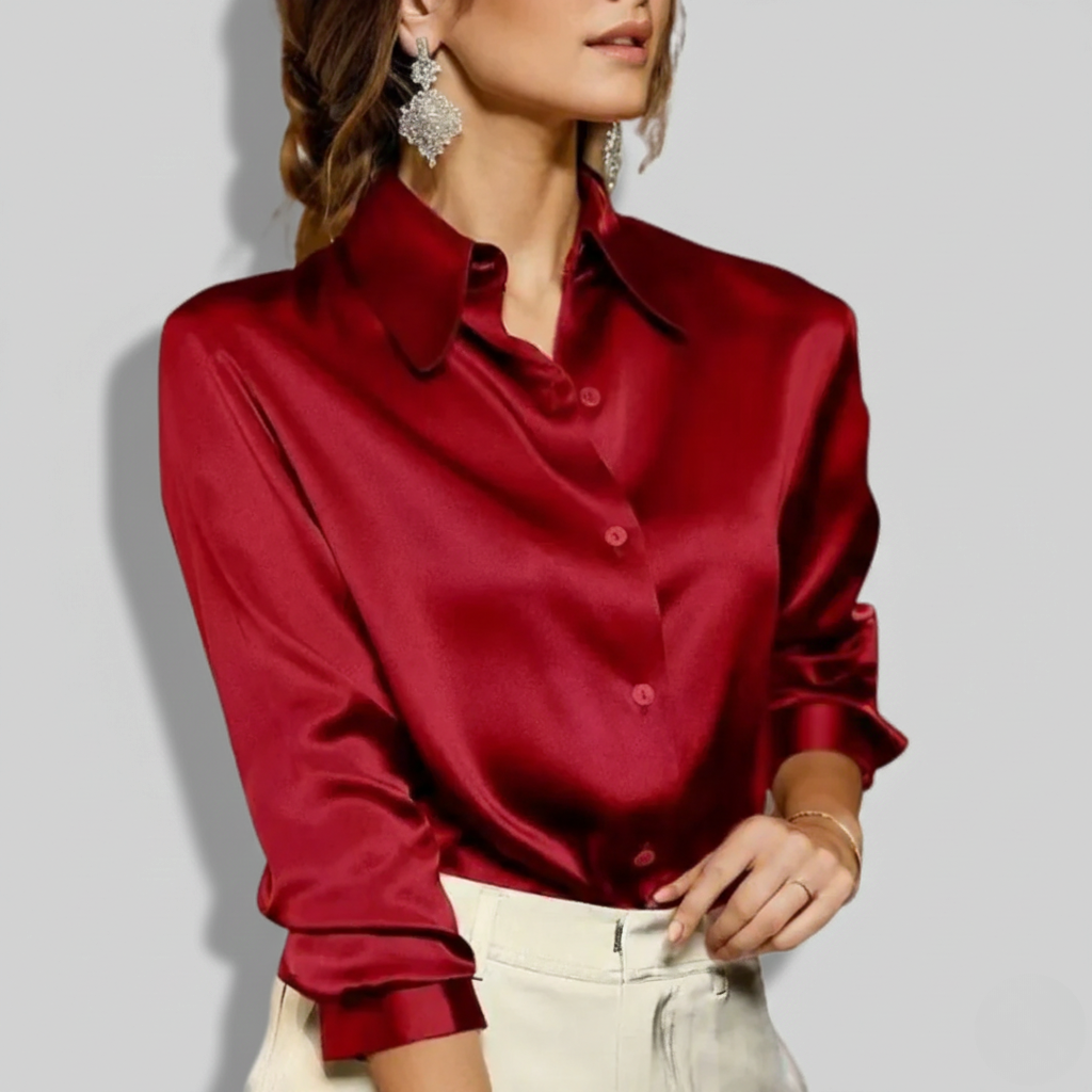 Marisol | Women’s Satin Long Sleeve Blouse