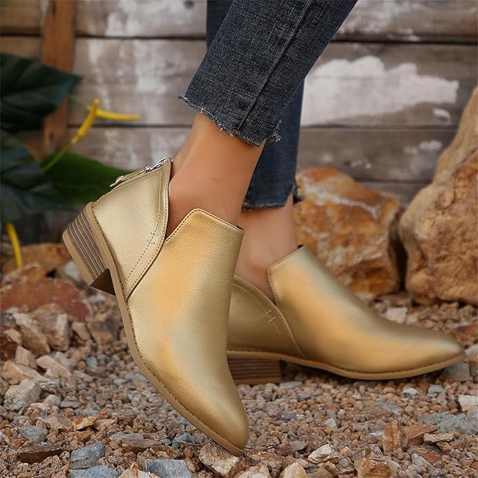 Riley | Women’s Ankle Low Heel Slip On Boots