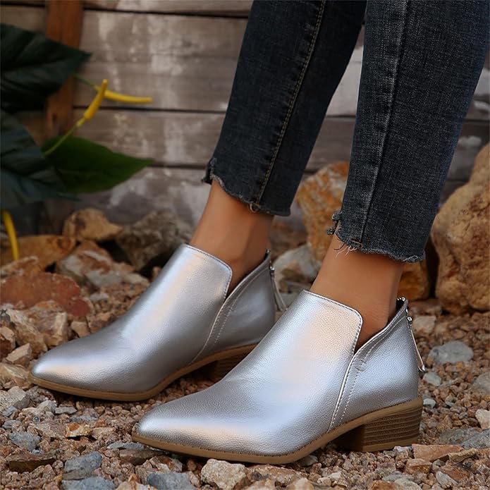 Riley | Women’s Ankle Low Heel Slip On Boots