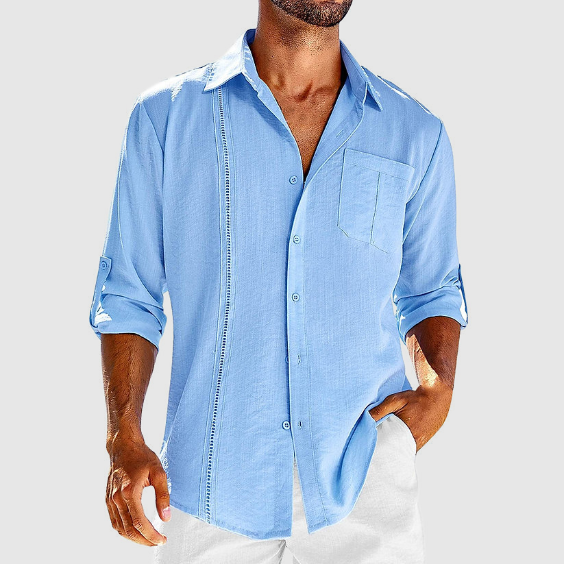 Raivo | Men's Long Sleeve Linen Overshirt