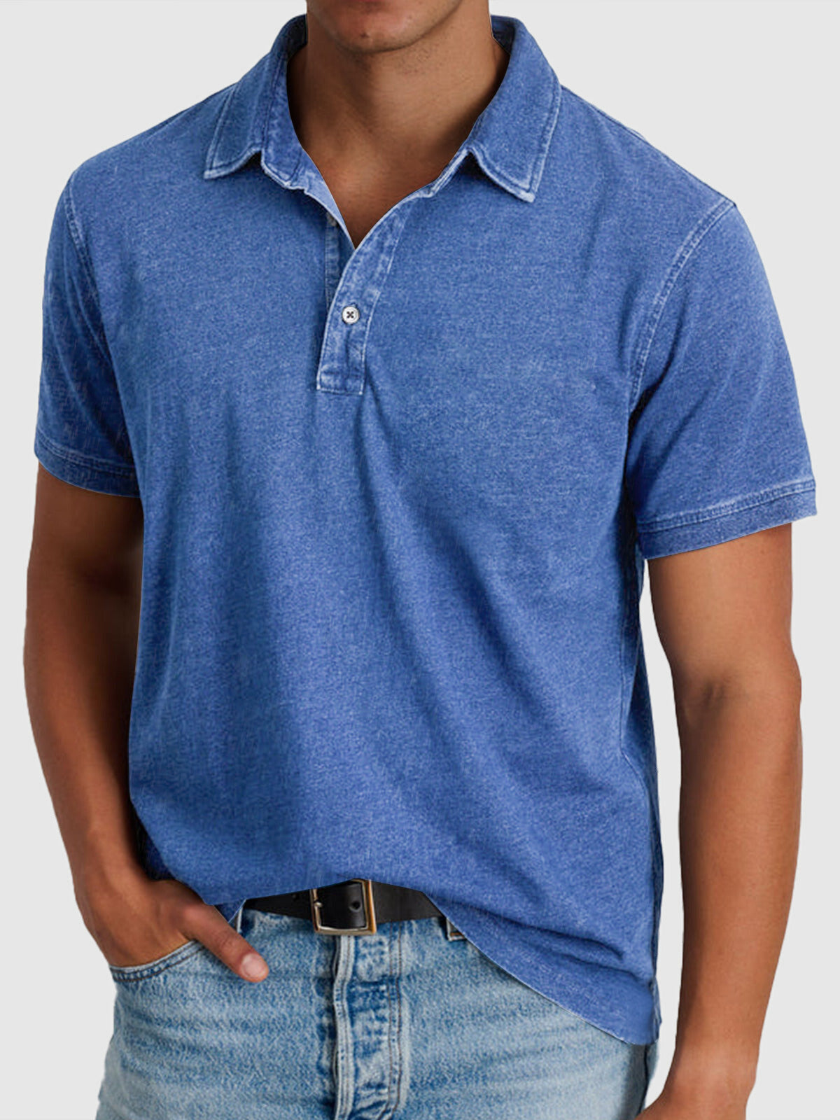 Martin | Men’s Cotton-Denim Short Sleeve Polo
