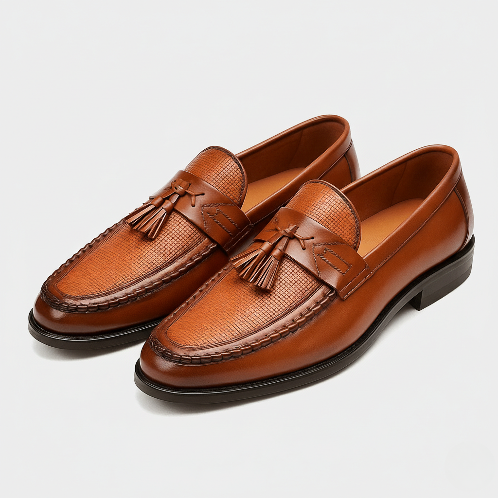 Anatole | Men’s Box Calf Leather Saddle Tassel Loafer