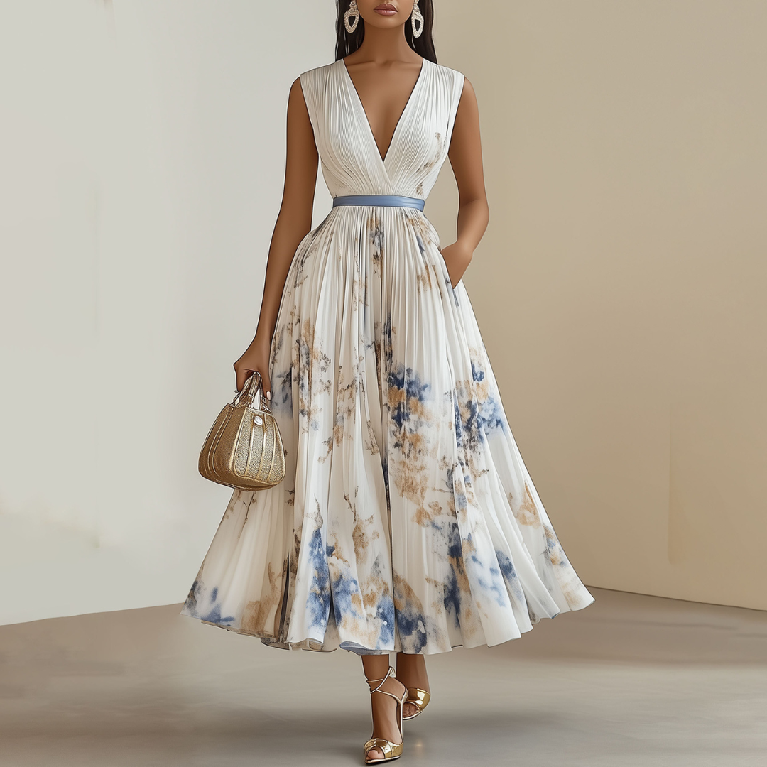 Haylee | Women’s Floral Pleated Maxi Dress