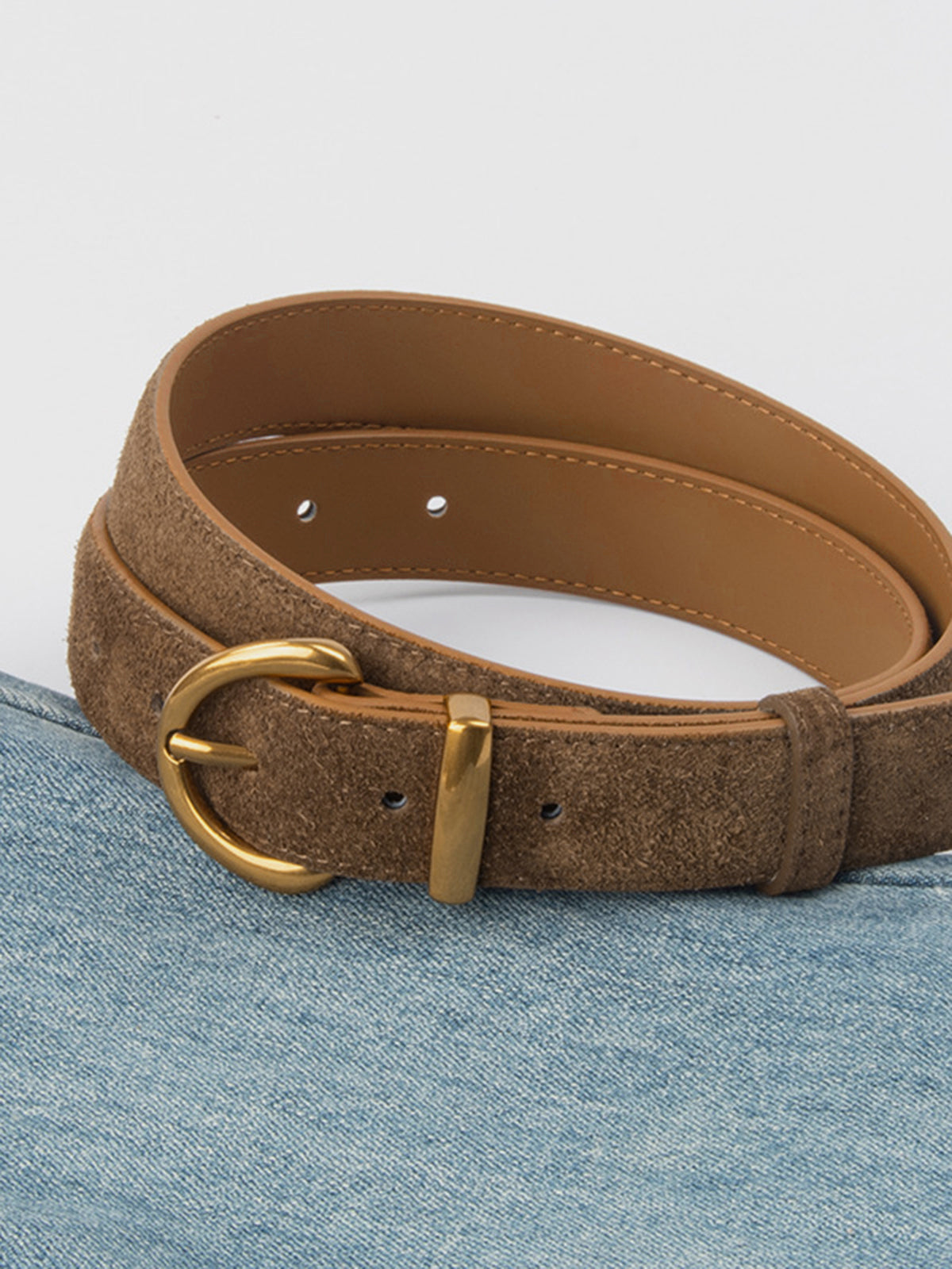 Aveline | Women’s Suede Round Buckle Belt