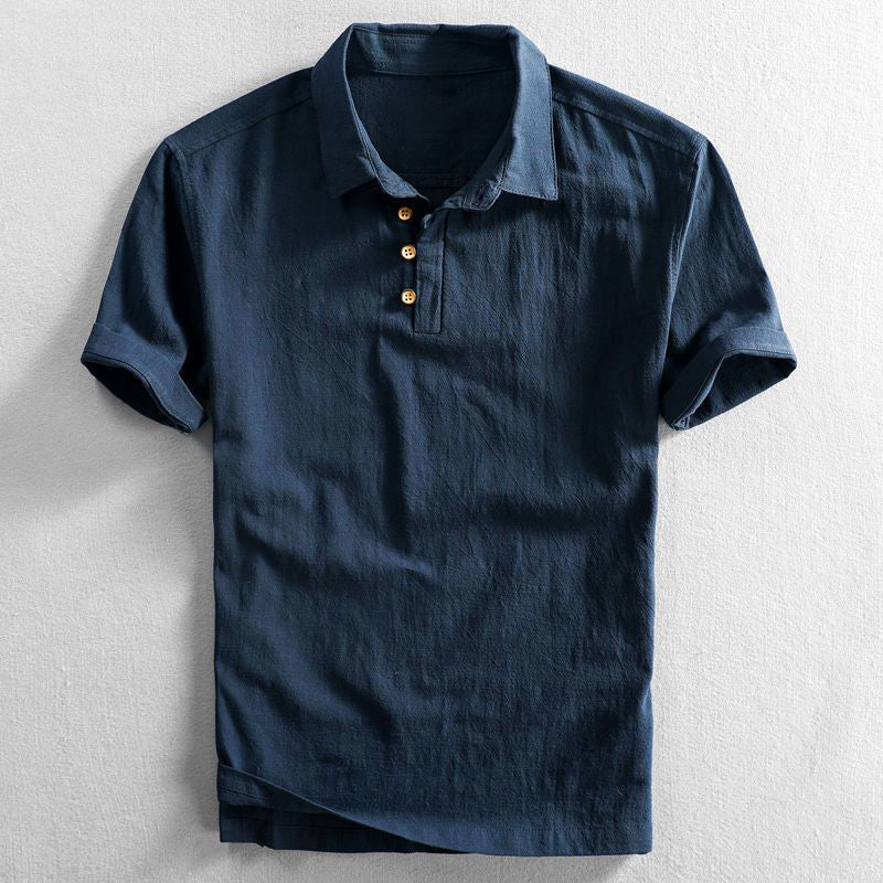 Malcolm | Men’s Linen Short Sleeve Polo Shirt