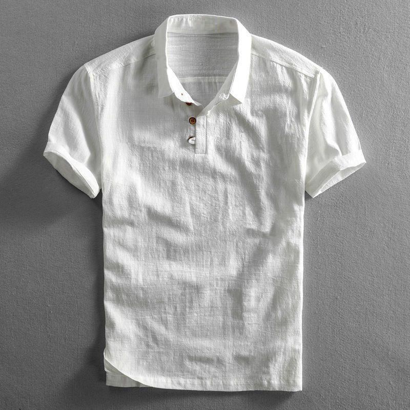 Malcolm | Men’s Linen Short Sleeve Polo Shirt