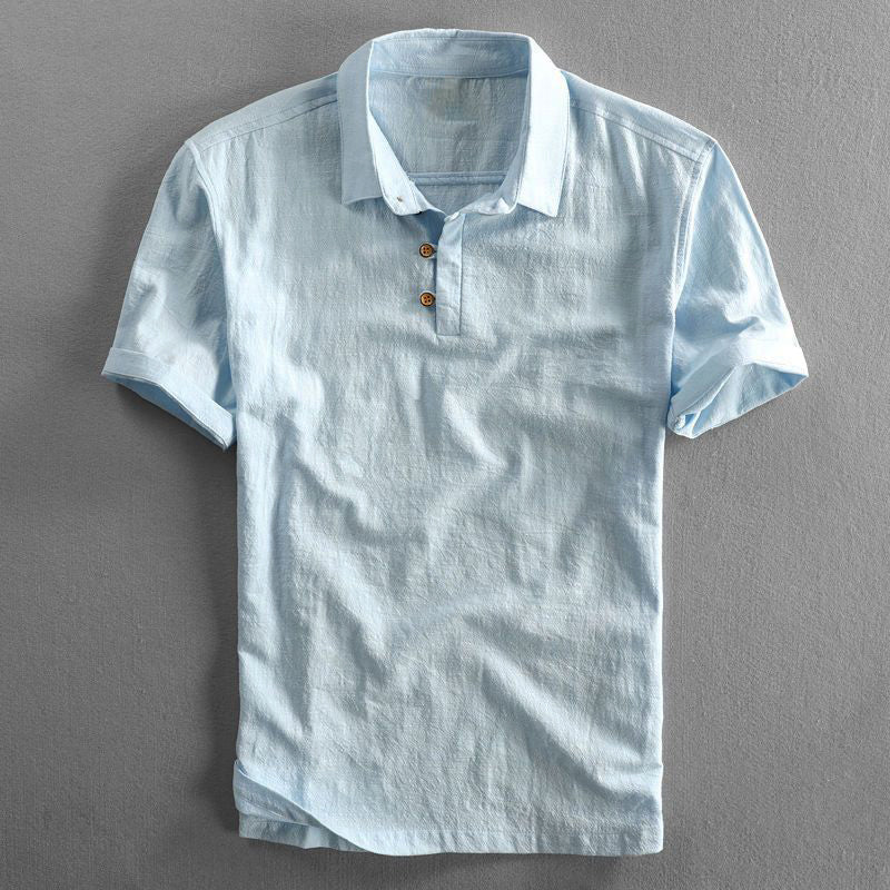 Malcolm | Men’s Linen Short Sleeve Polo Shirt