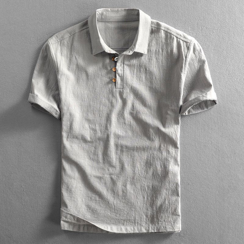 Malcolm | Men’s Linen Short Sleeve Polo Shirt