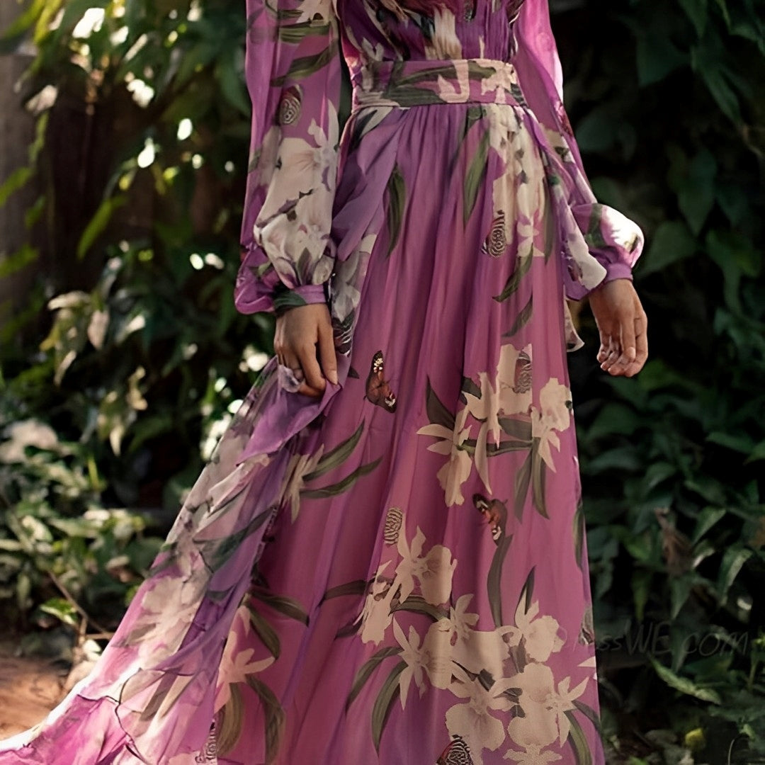 Gaia | Women’s Long Sleeve Floral Maxi Dress