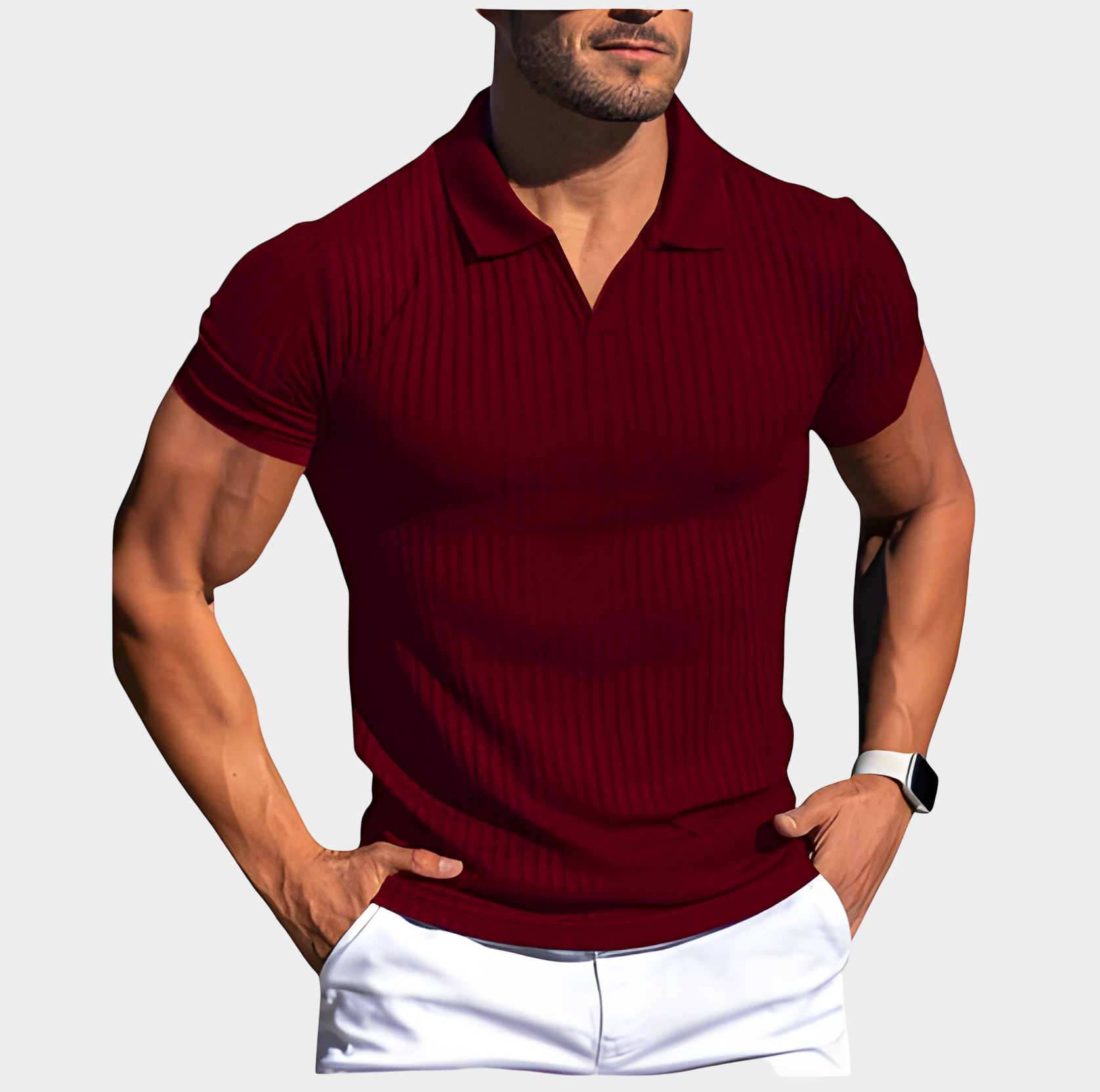Cameron | Men’s Ribbed Short Sleeve Polo Shirt