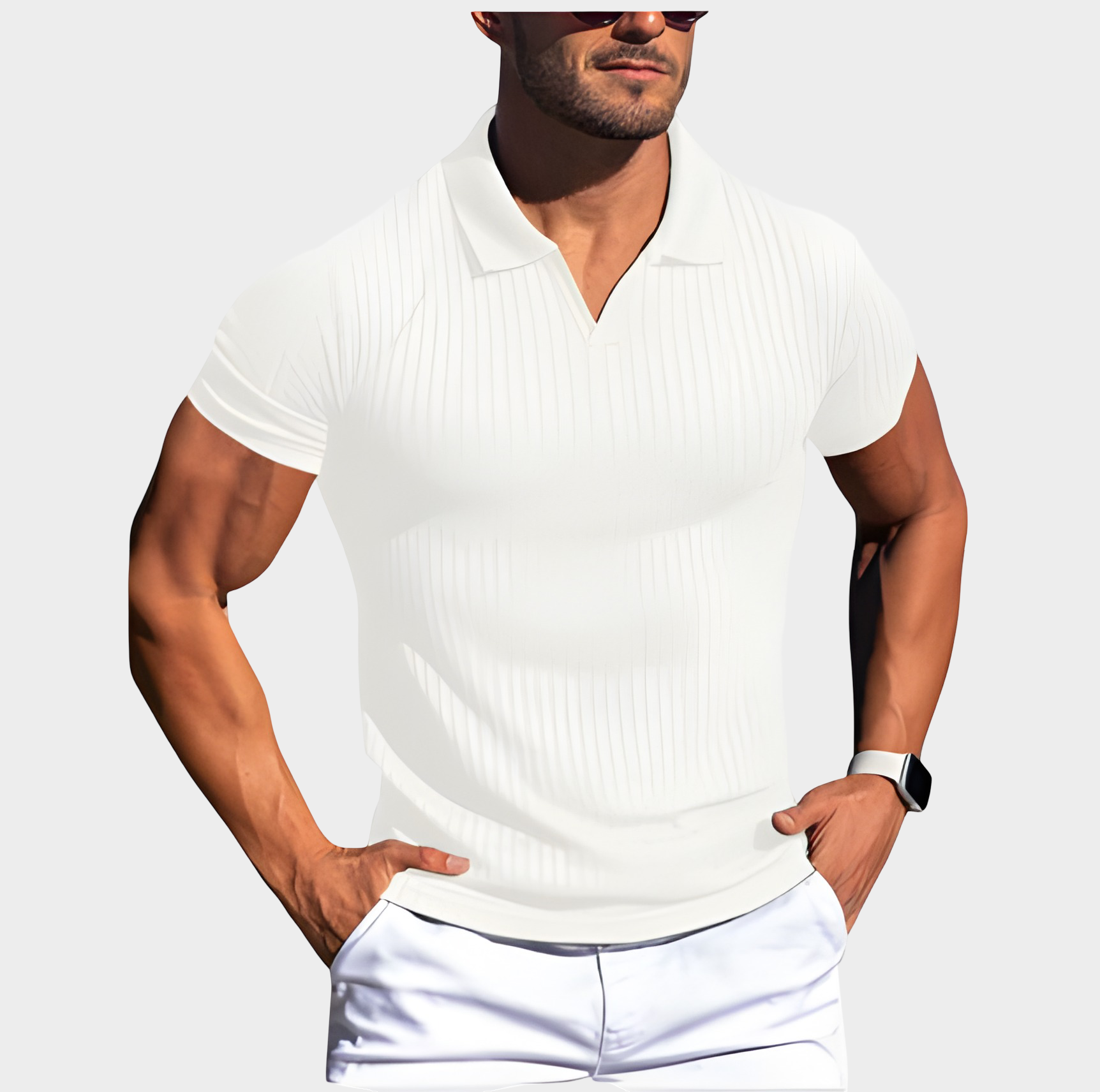 Cameron | Men’s Ribbed Short Sleeve Polo Shirt
