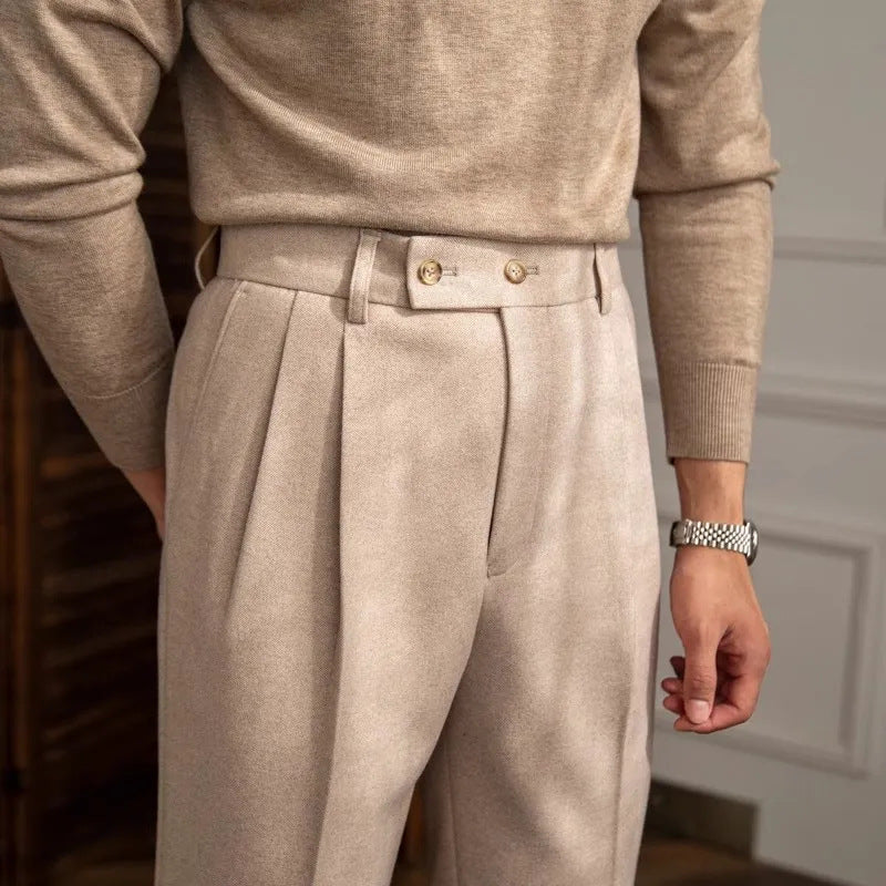 Arthur | Men's Double Button High Waisted Trousers