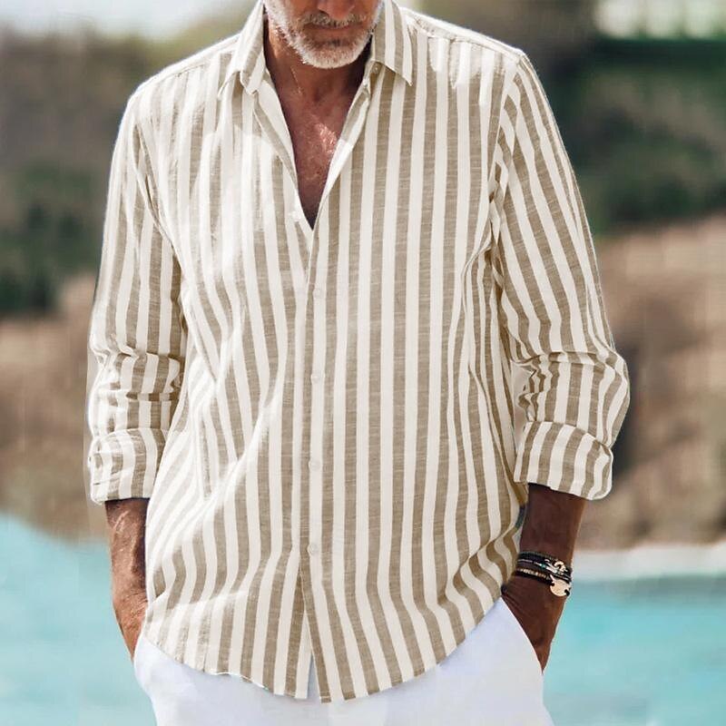 Erasmus | Men’s Long Sleeve Striped Shirt