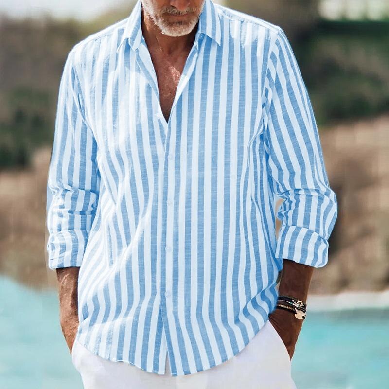 Erasmus | Men’s Long Sleeve Striped Shirt