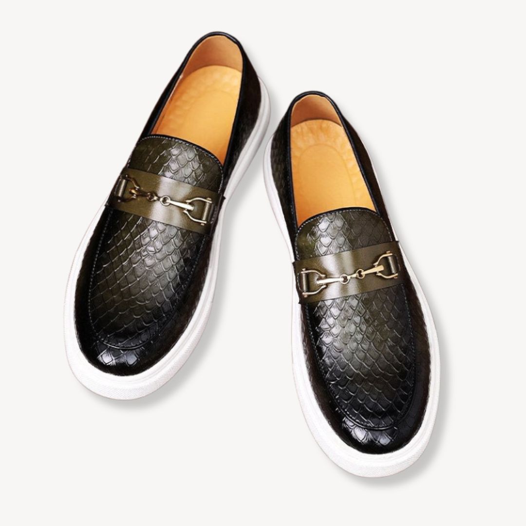 Maverick | Men’s Scale-Embossed Bit Loafers