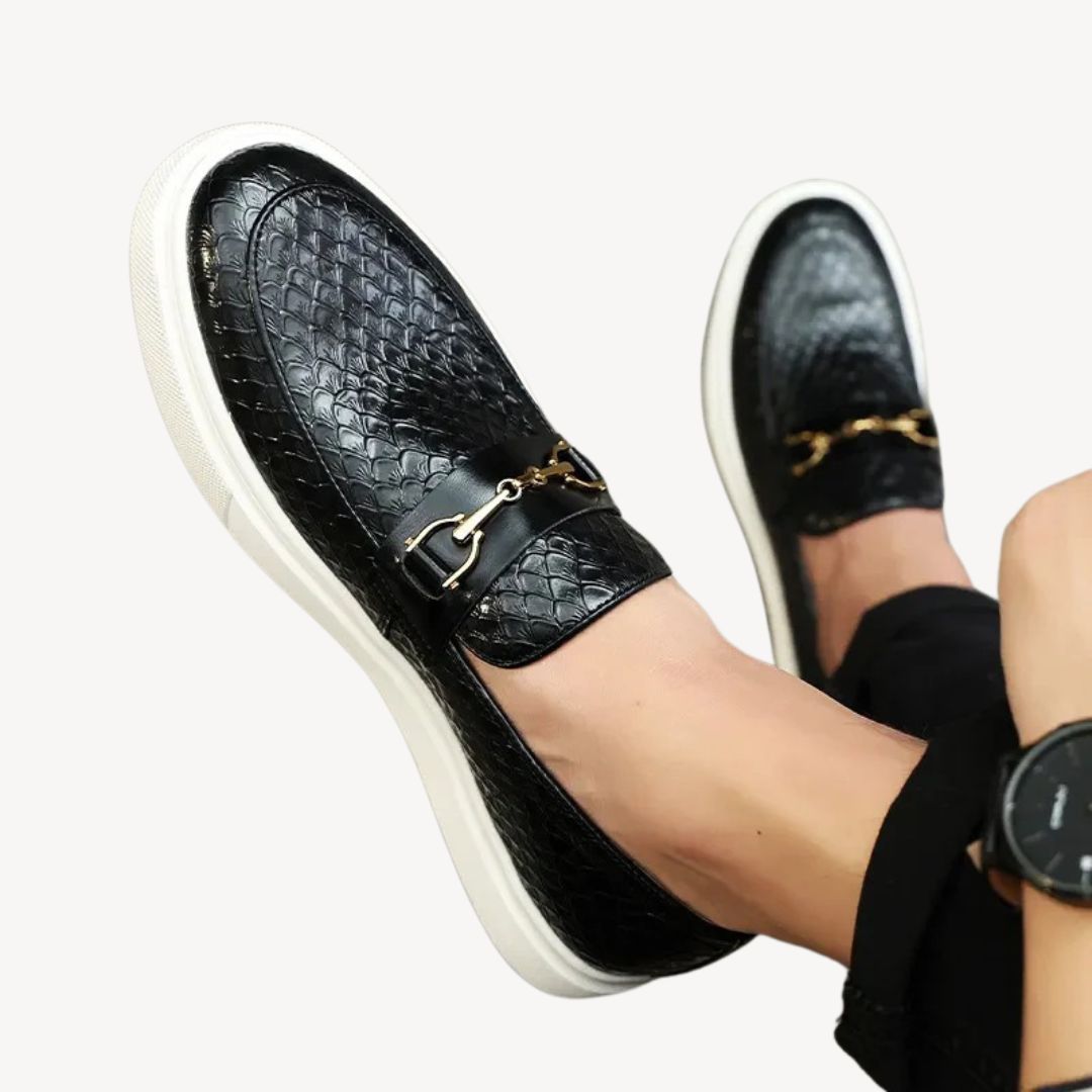 Maverick | Men’s Scale-Embossed Bit Loafers