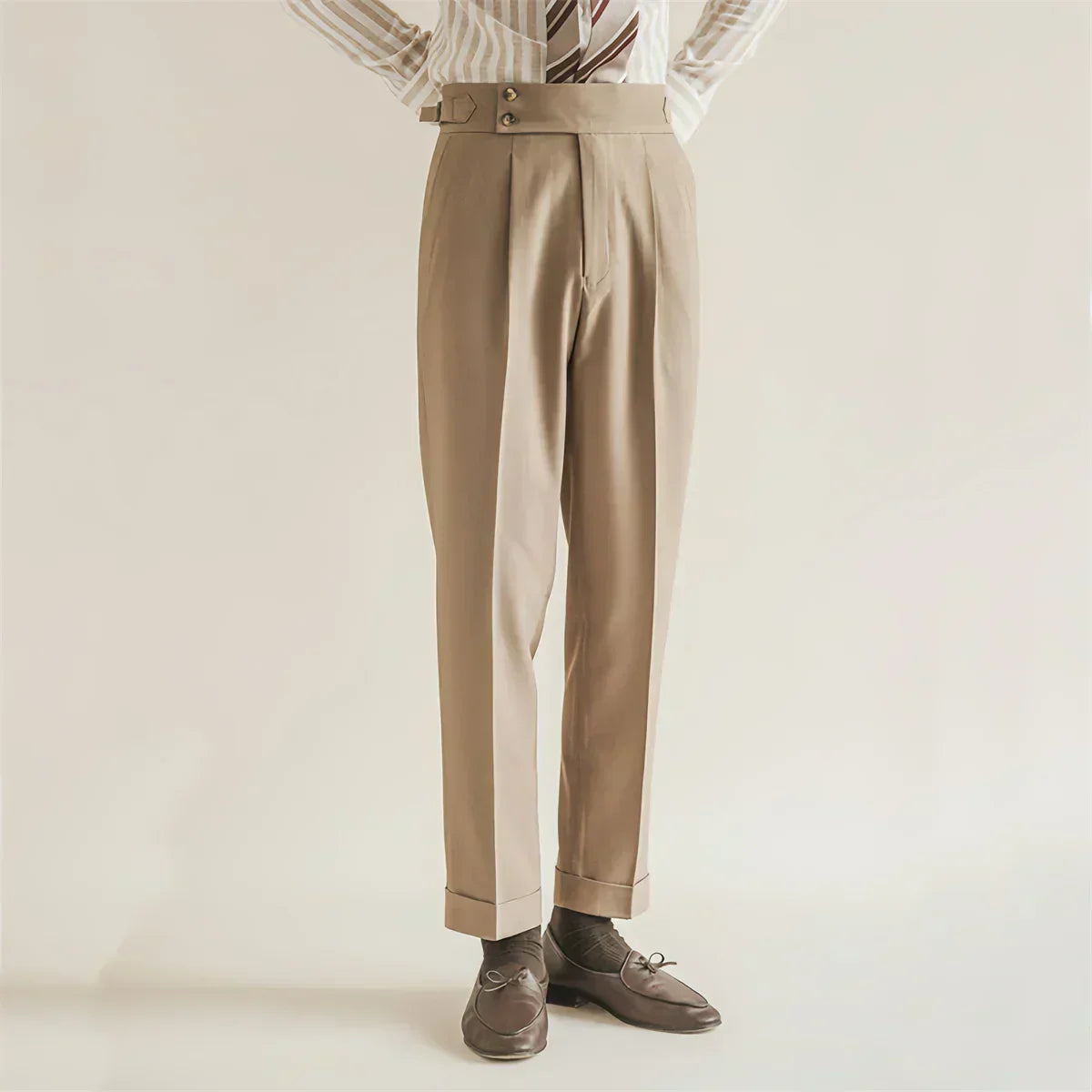 Dominic | Tailored Pleated High Rise Trousers
