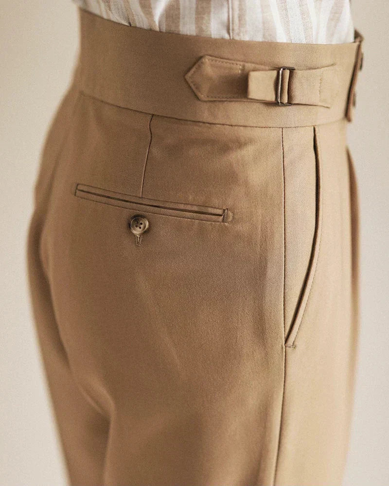 Dominic | Tailored Pleated High Rise Trousers