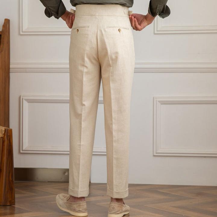 Nicholas | Men's High Waisted Pleated Trousers