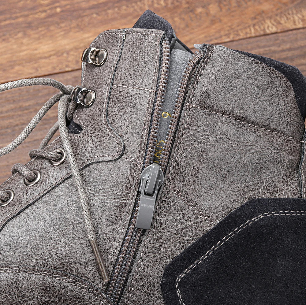 Angelo | Men’s Leather Cap-Toe Lug Sole Boots