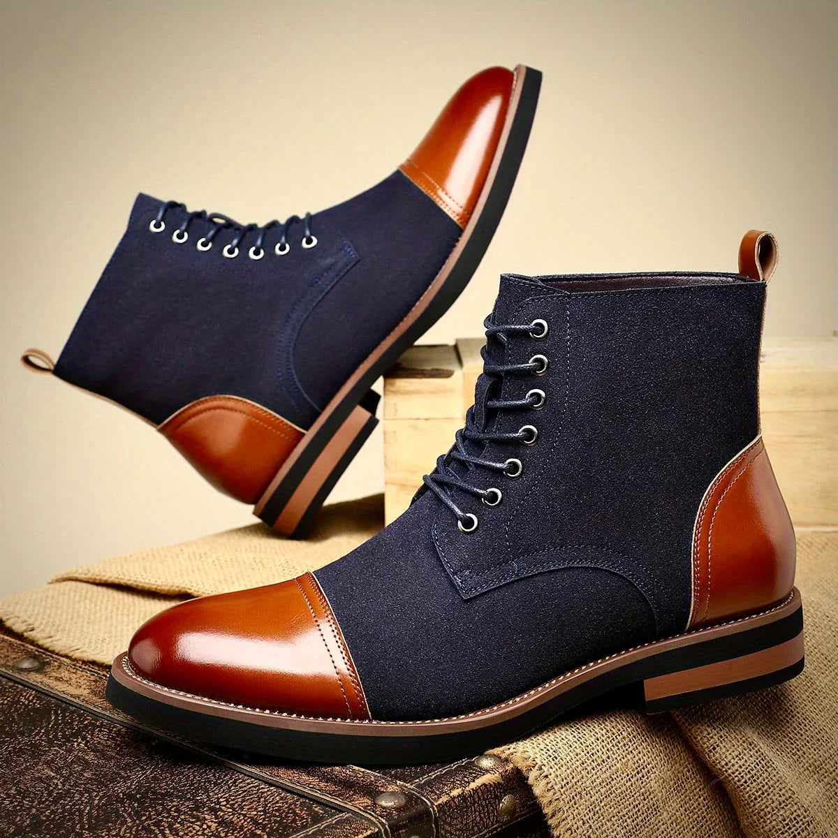 Damian | Men’s Two-Tone Hybrid Dress Boots