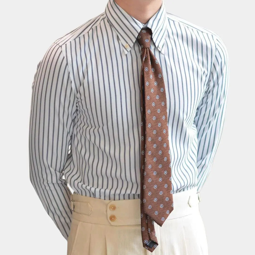 Thibault | Men’s Long Sleeve Striped Dress Shirt