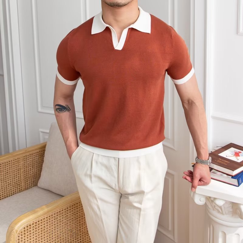 Gerald | Men’s Short Sleeve Knitted Polo Shirt