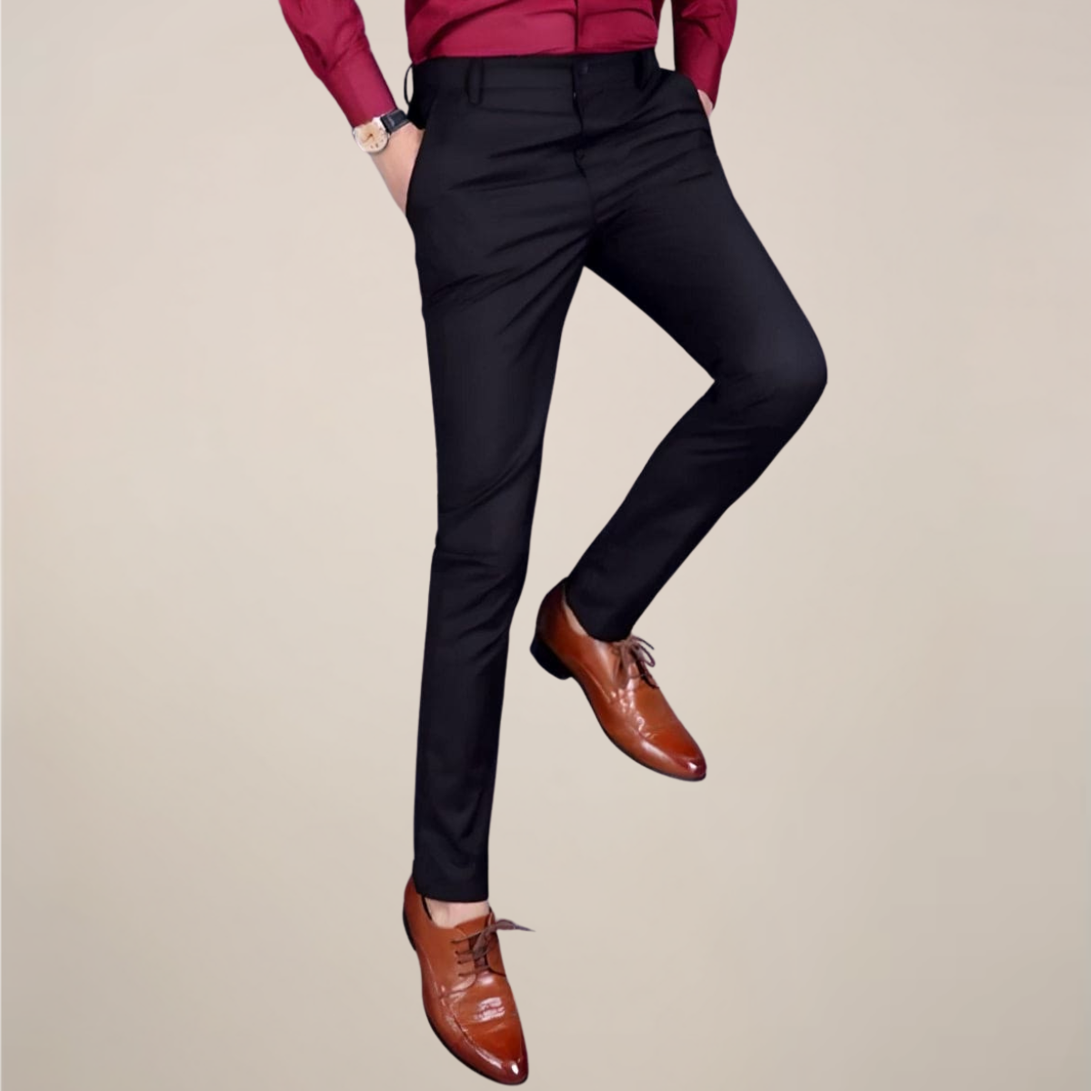 Samuel | Men’s Stretch Waist Slim Fit Trousers
